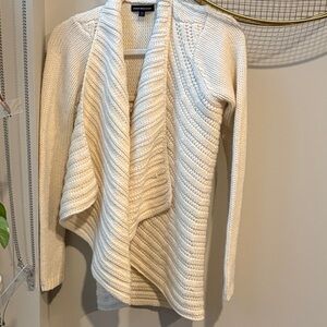Express Cream Cable-Knit Draped Cardigan